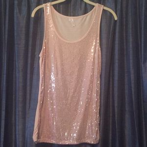 Pink Sequin Tank Top